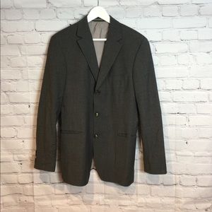 BOSS WOOL PINSTRIPE GREY SCORSESE MOVIE SUIT JACKET EUC SZ 40R